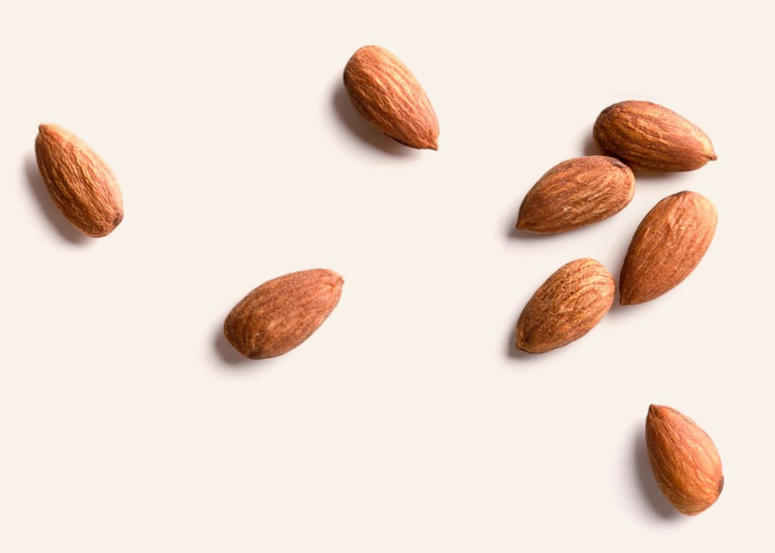 Nuts scattered across the top of the section